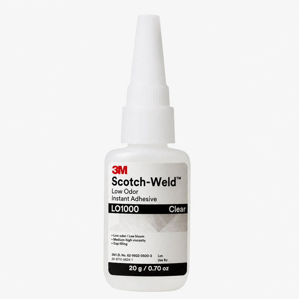 3M Scotch-Weld LO1000 Low Odor Instant Adhesive Clear Cyanoacrylate Glue for Plastics Rubber Gasket Jewelry Assembly 20g