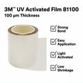3M UV Activated Film 81100 100 Micron Curable Adhesive Film for Electronics Display Camera Sensor and Enclosure Bonding