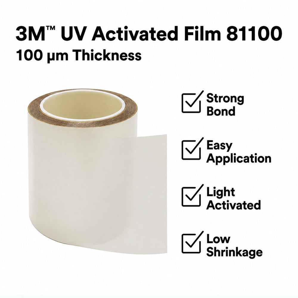 3M UV Activated Film 81100 100 Micron Curable Adhesive Film for Electronics Display Camera Sensor and Enclosure Bonding