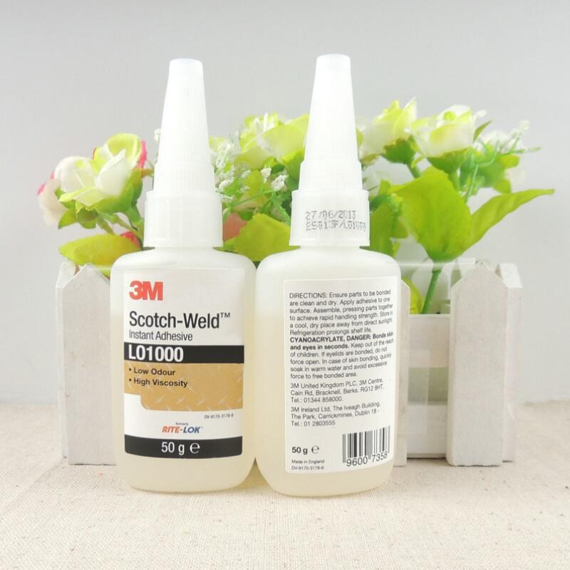 3M Scotch-Weld LO1000 Low Odor Instant Adhesive Clear Cyanoacrylate Glue for Plastics Rubber Gasket Jewelry Assembly 20g