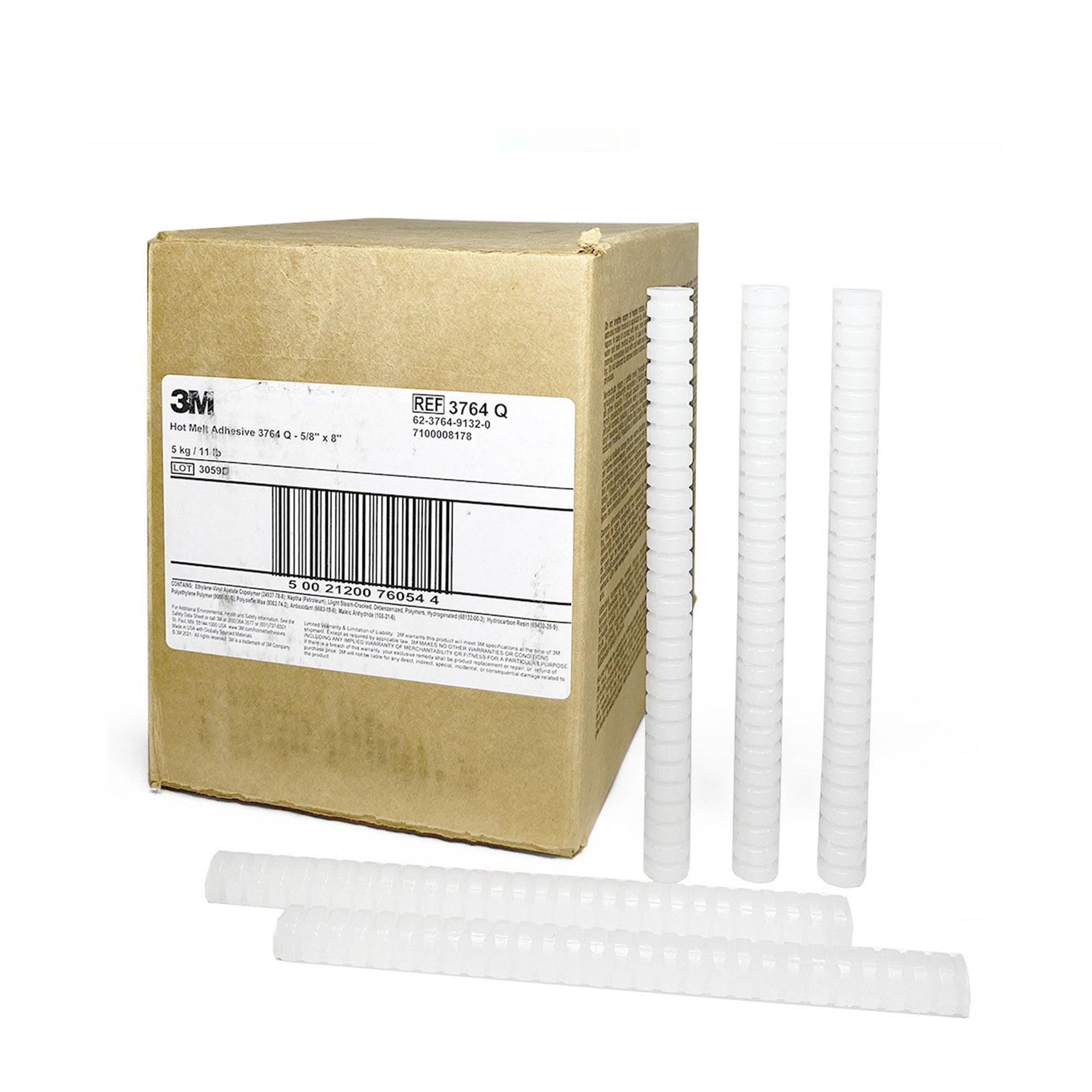 3M 3764Q Clear Hot Melt Adhesive Stick for Plastic Polyolefin ABS PVC PP PE Bonding