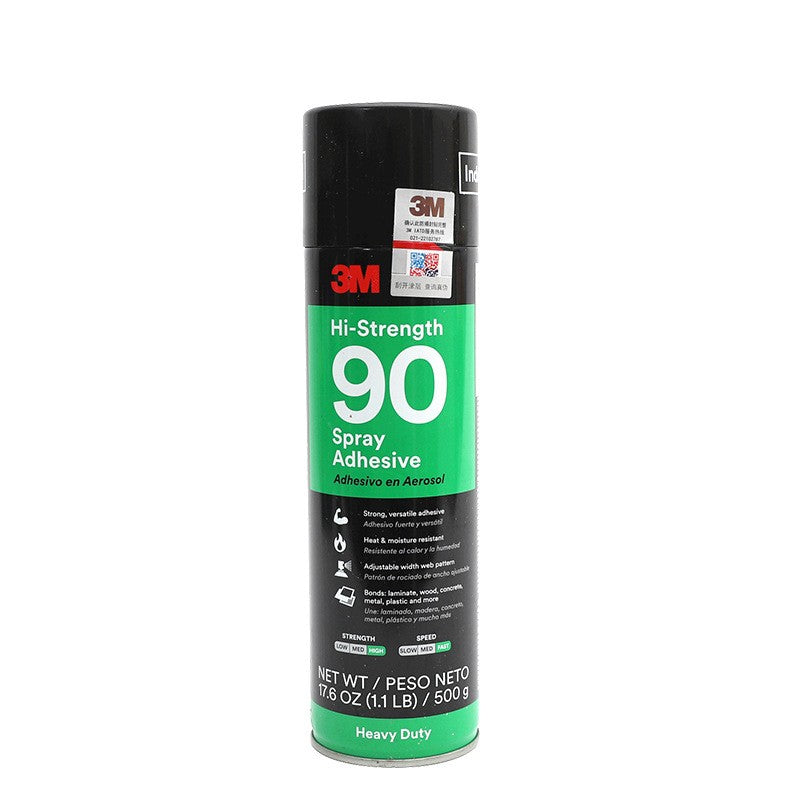 3M Hi-Strength Spray Adhesive 90 Clear Fast Drying Aerosol Glue for Laminate Wood Metal Plastic Foam
