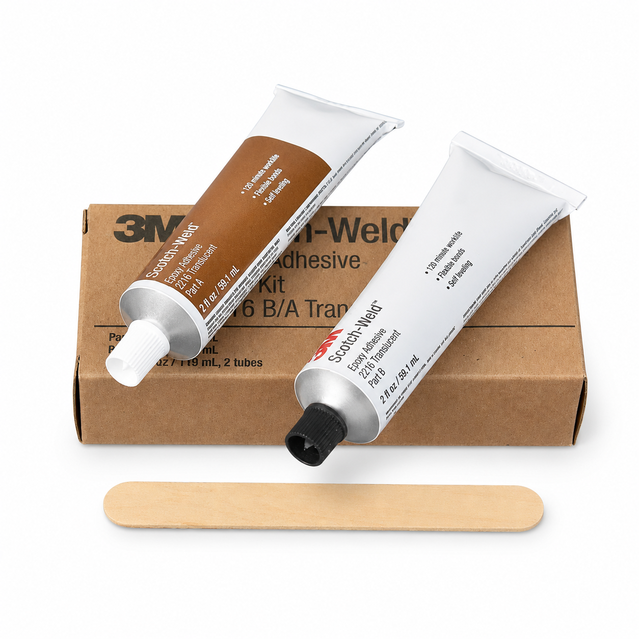 3M Scotch-Weld 2216 B/A Gray Flexible Epoxy Adhesive Two-Part Structural Glue for Metal Plastic Rubber